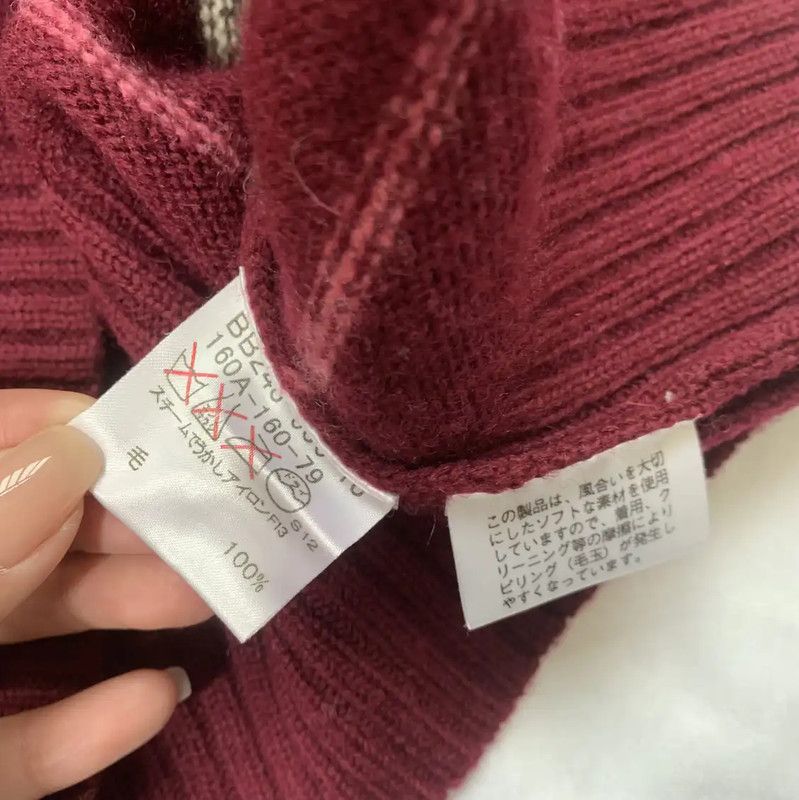 Burberry Burberry Wool Knit Sweater in Burgundy Stripes Size M / US 6-8 / IT 42-44 - 5 Thumbnail