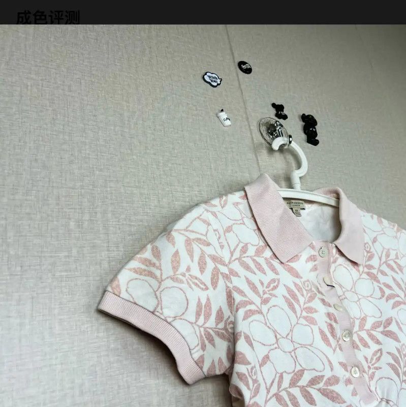 Burberry Burberry Light Pink Floral Pattern Cotton T-Shirt Size XS / US 0-2 / IT 36-38 - 3 Thumbnail
