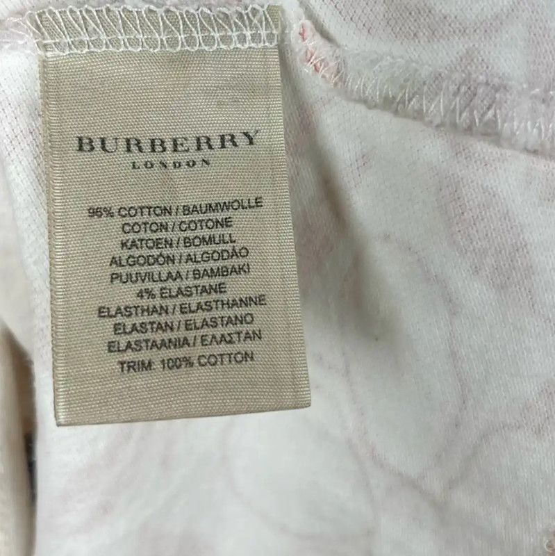 Burberry Burberry Light Pink Floral Pattern Cotton T-Shirt Size XS / US 0-2 / IT 36-38 - 5 Thumbnail