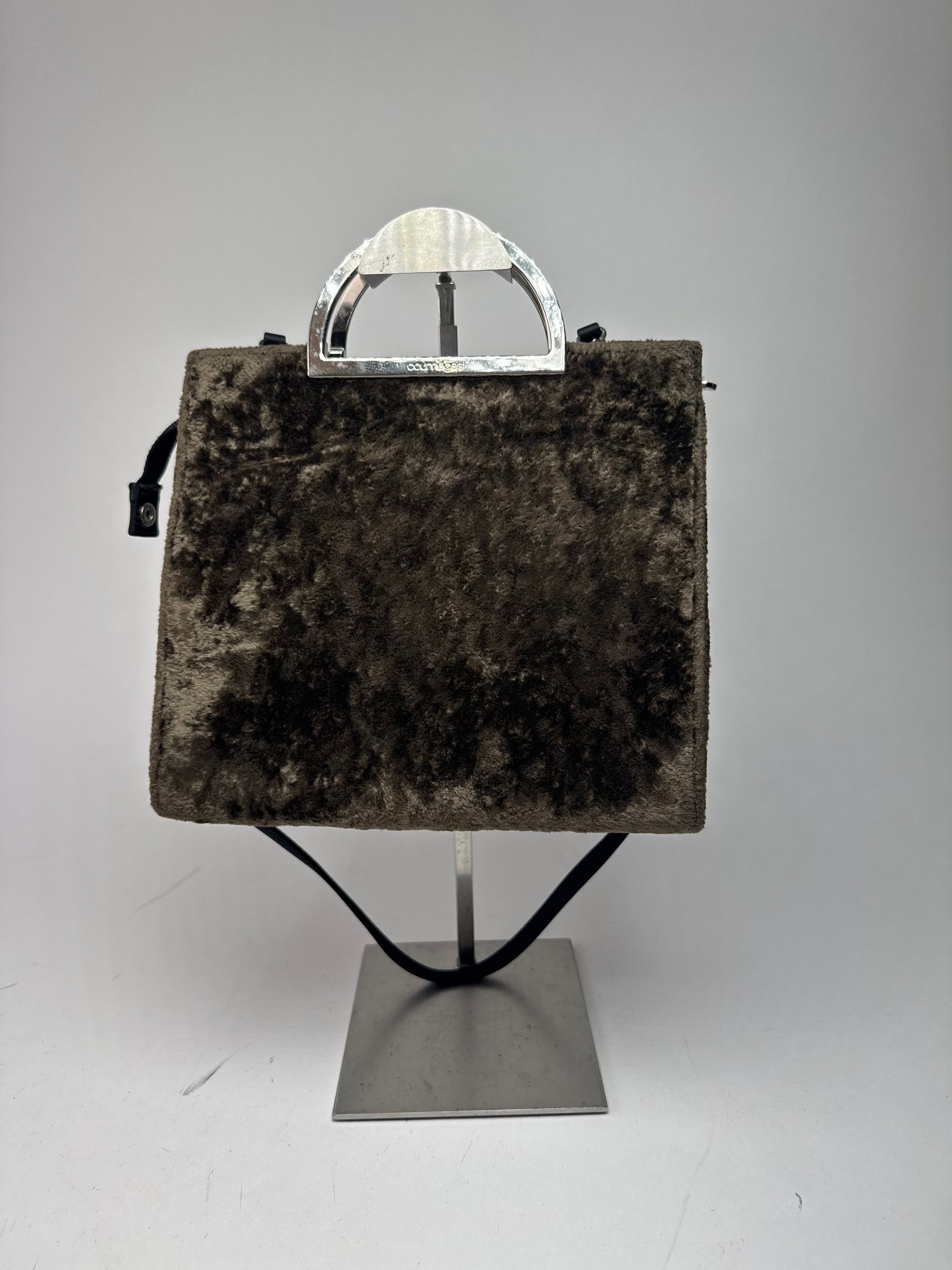 Courreges Vintage 2Way Fur Leather Bag brown Size ONE SIZE - 2 Thumbnail