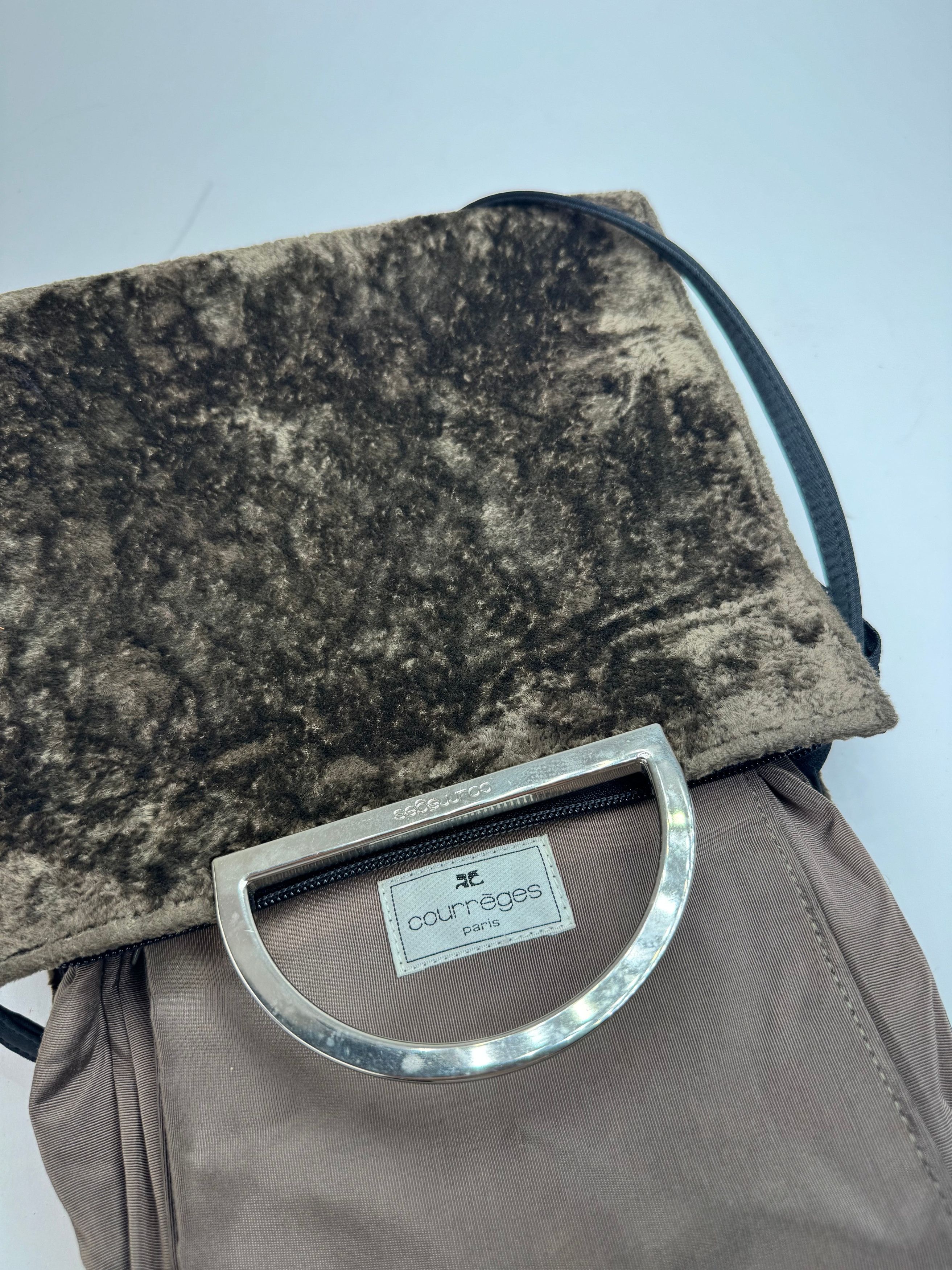 Courreges Vintage 2Way Fur Leather Bag brown Size ONE SIZE - 4 Thumbnail