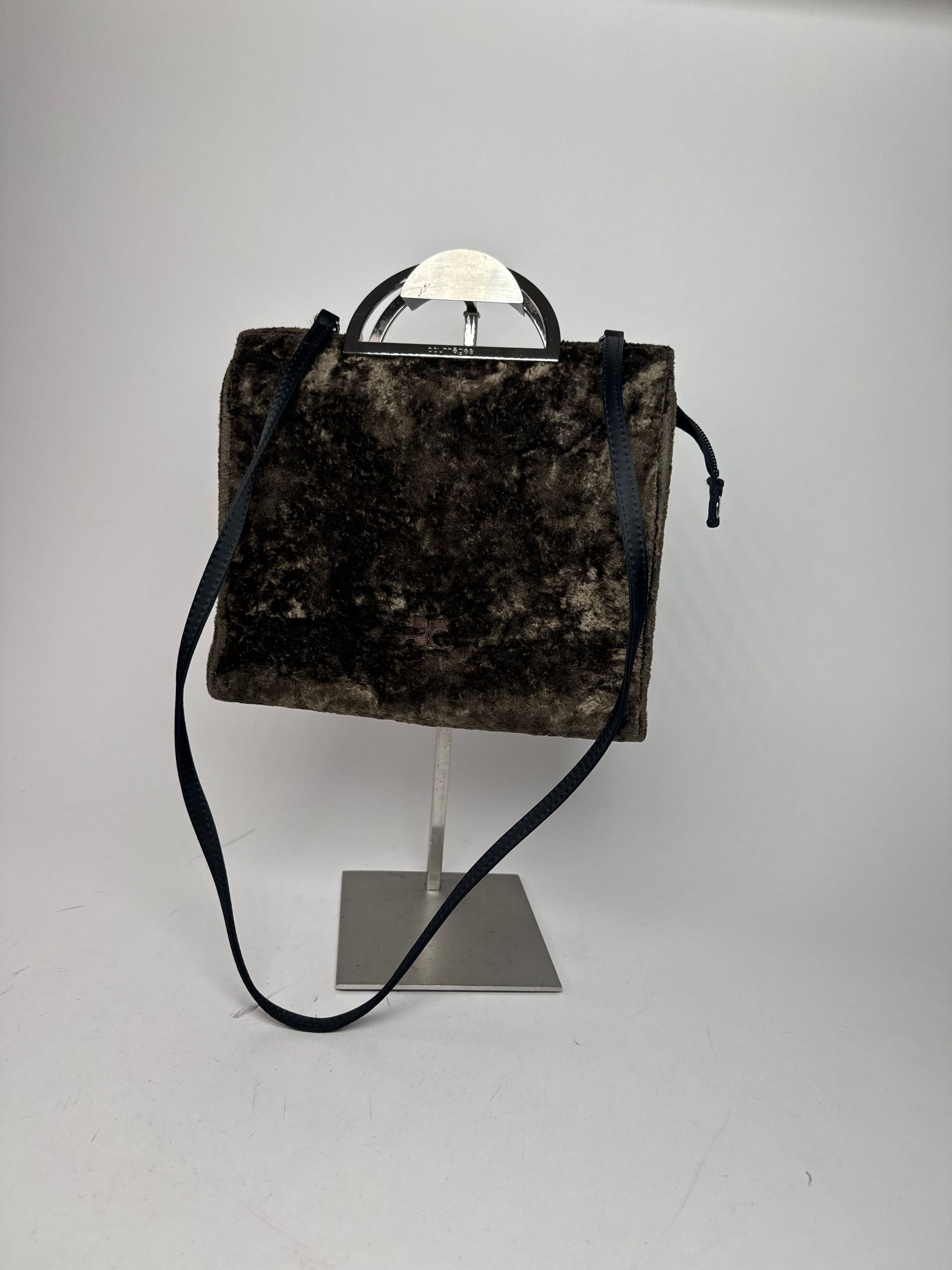 Courreges Vintage 2Way Fur Leather Bag brown Size ONE SIZE - 8 Thumbnail