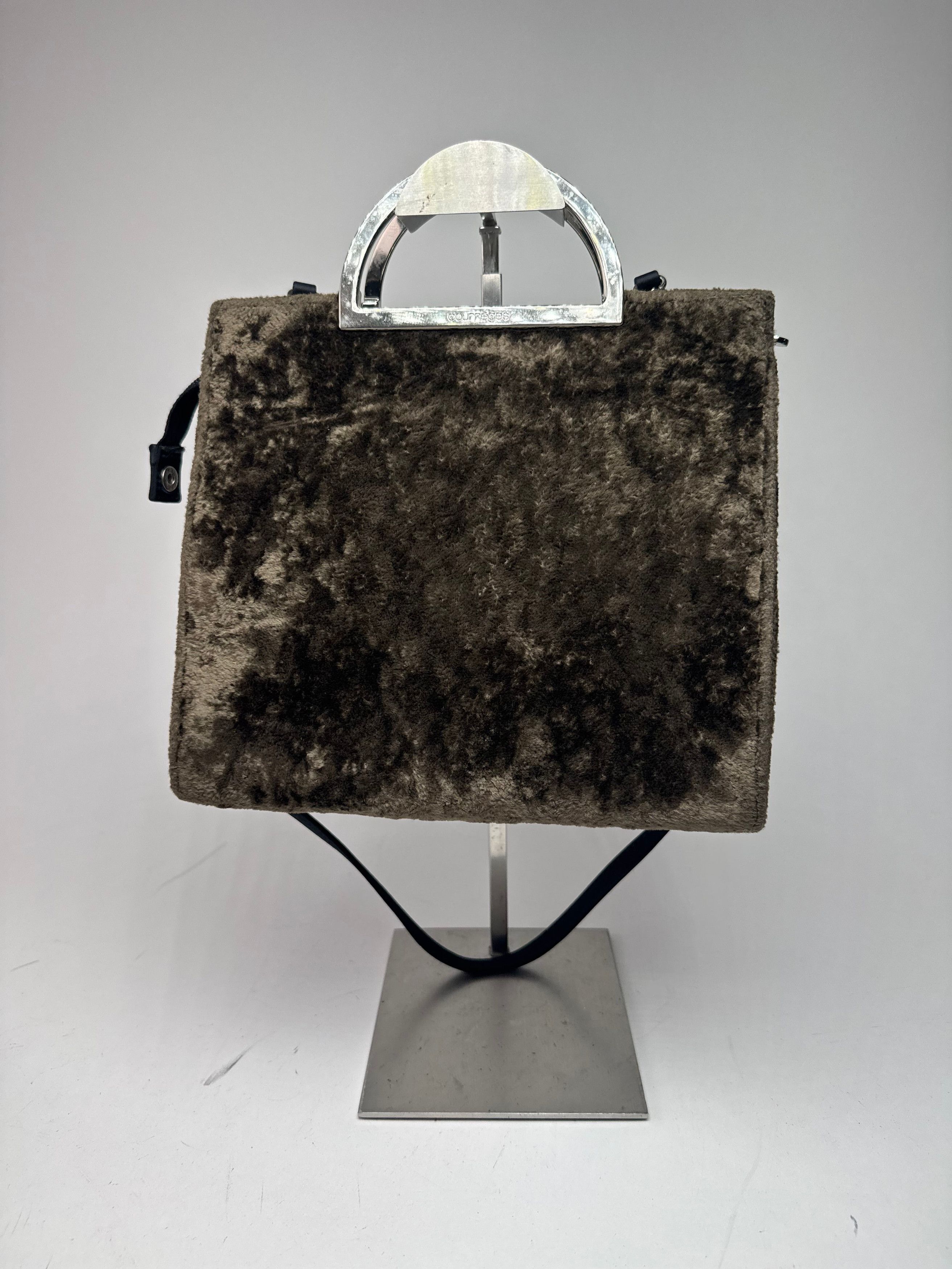 Courreges Vintage 2Way Fur Leather Bag brown Size ONE SIZE - 10 Thumbnail