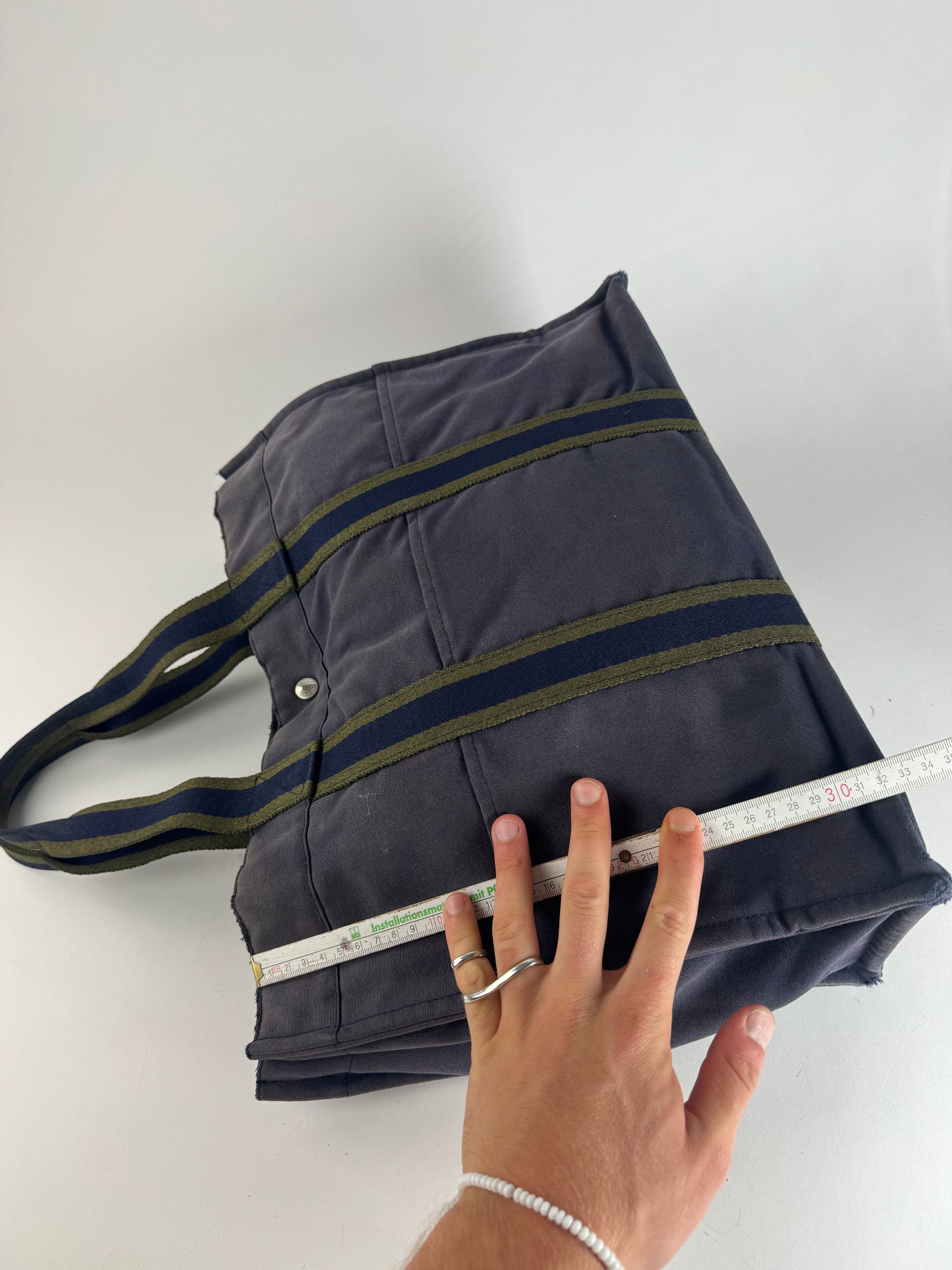 Other Vintage Hermes Cotton Tote Bag Navy Size ONE SIZE - 10 Thumbnail