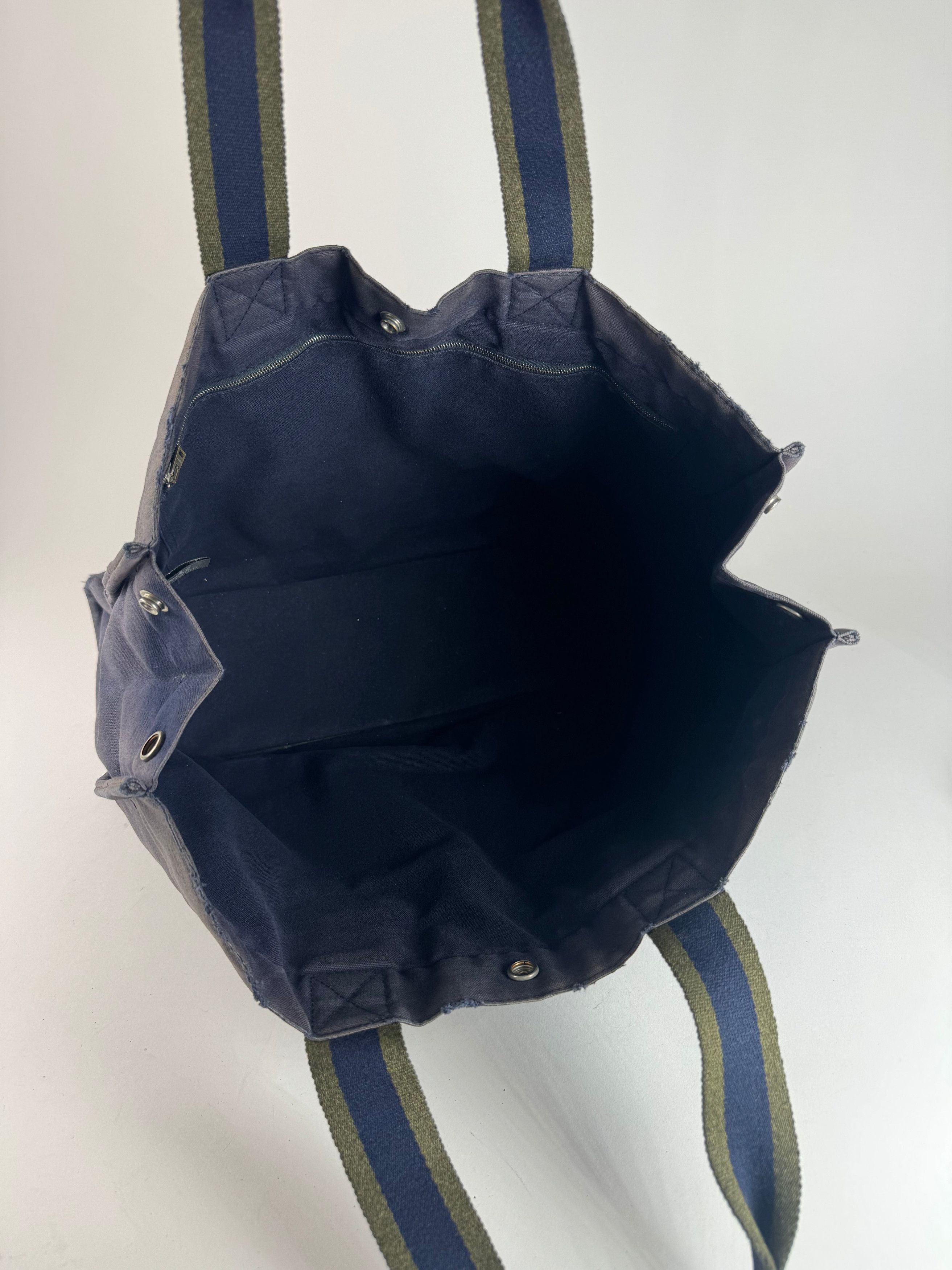 Other Vintage Hermes Cotton Tote Bag Navy Size ONE SIZE - 2 Thumbnail