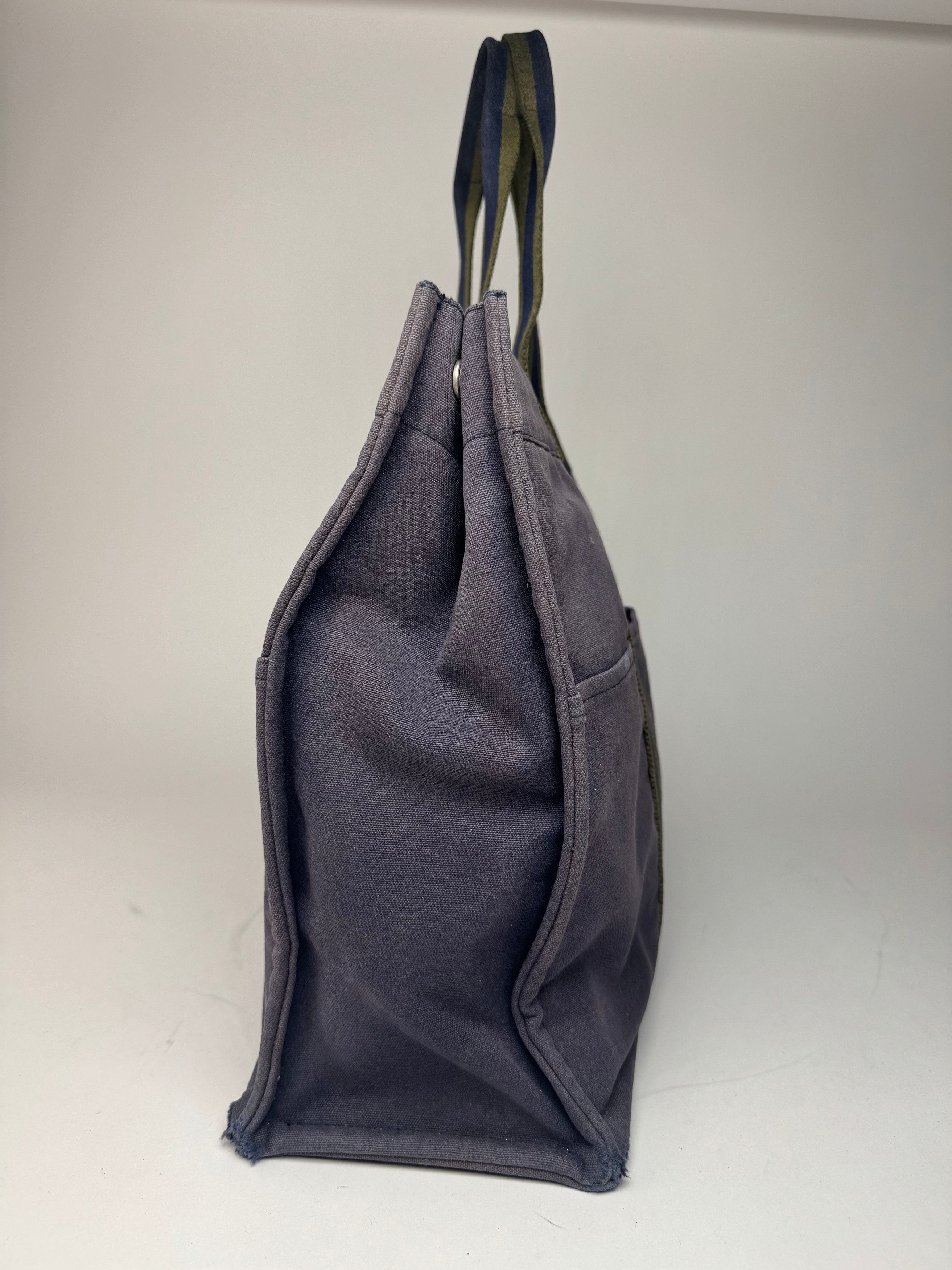 Other Vintage Hermes Cotton Tote Bag Navy Size ONE SIZE - 3 Thumbnail
