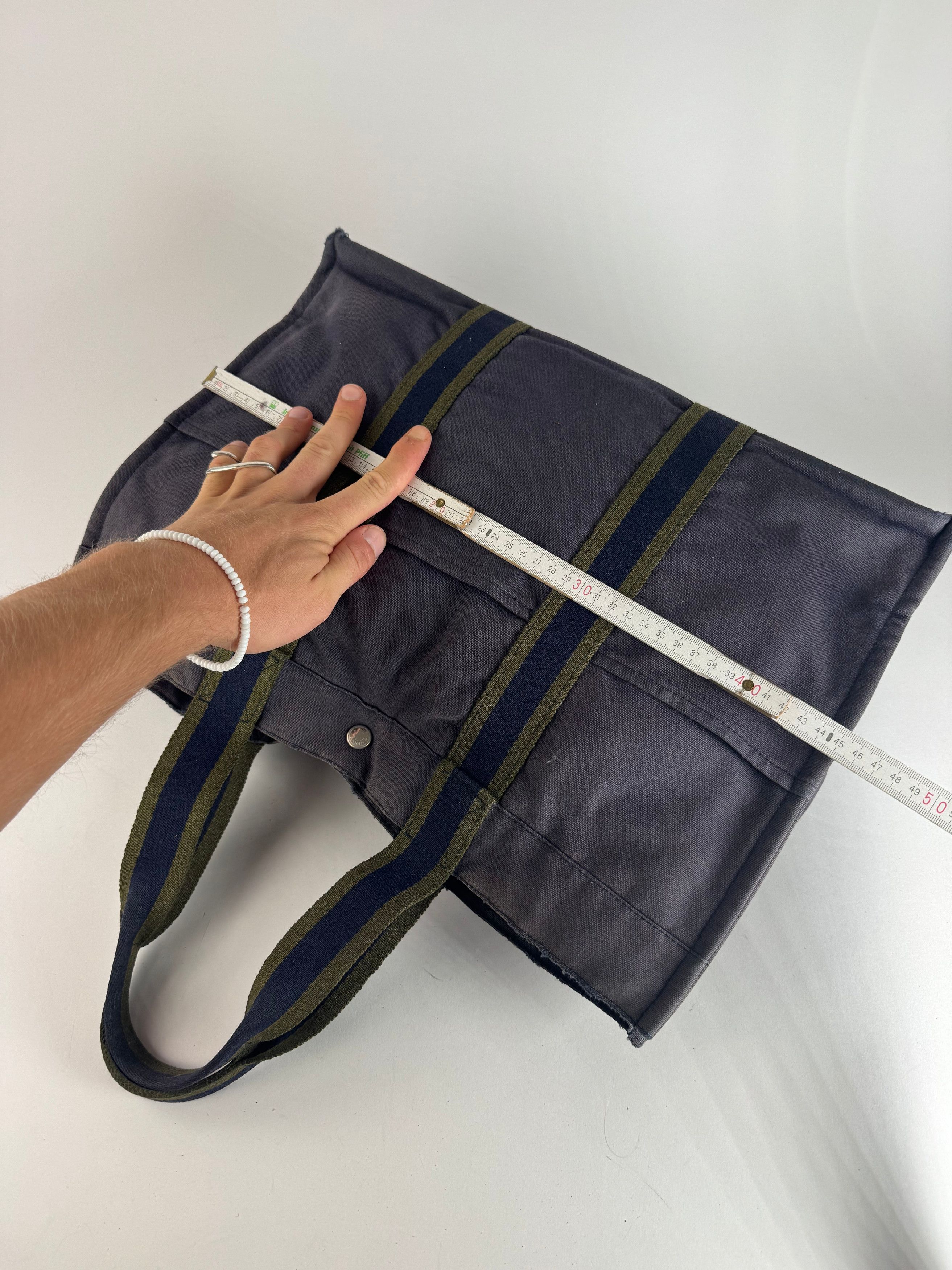 Other Vintage Hermes Cotton Tote Bag Navy Size ONE SIZE - 9 Thumbnail