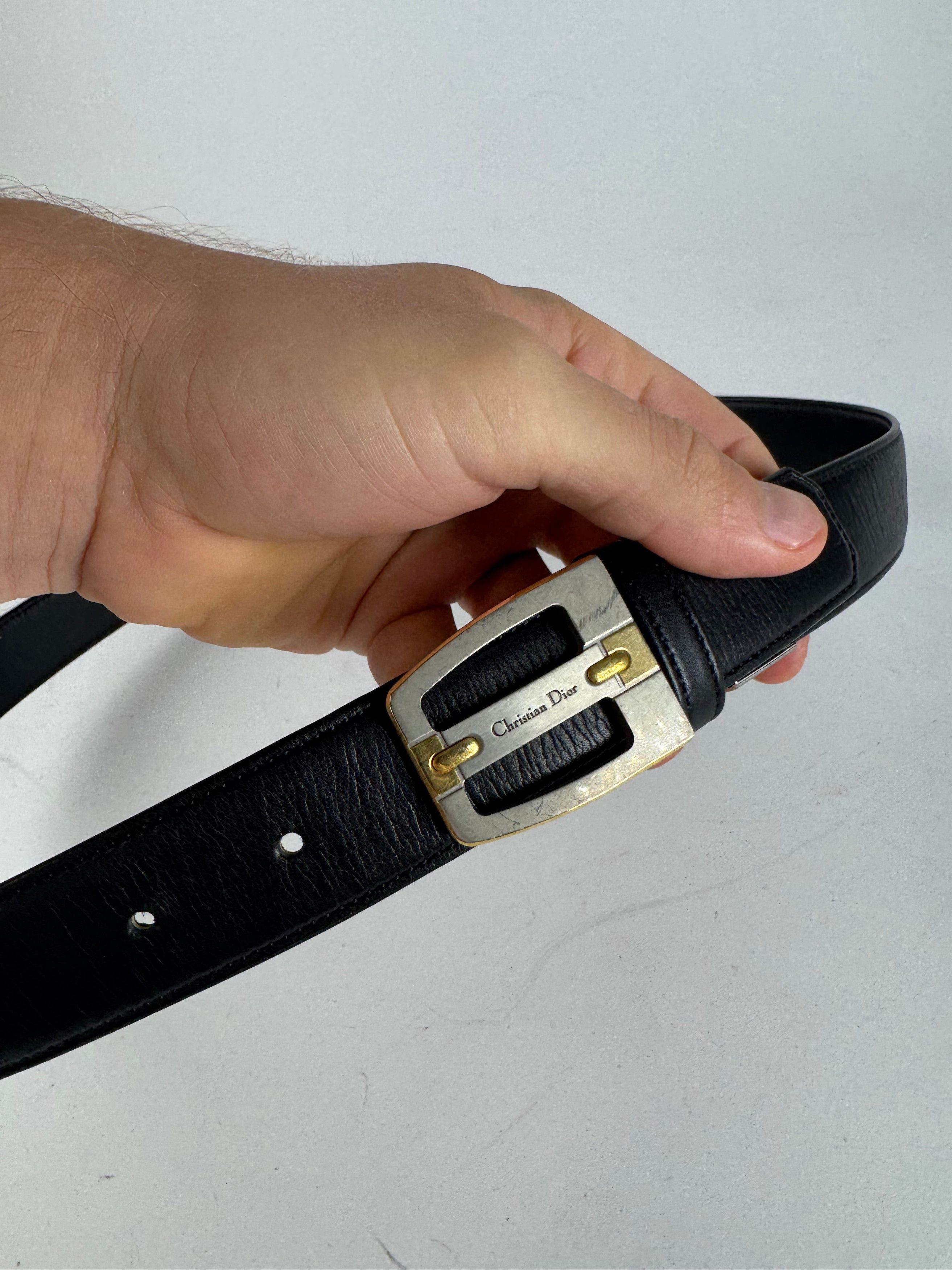 Dior Vintage Leather Belt Black Size ONE SIZE - 2 Thumbnail