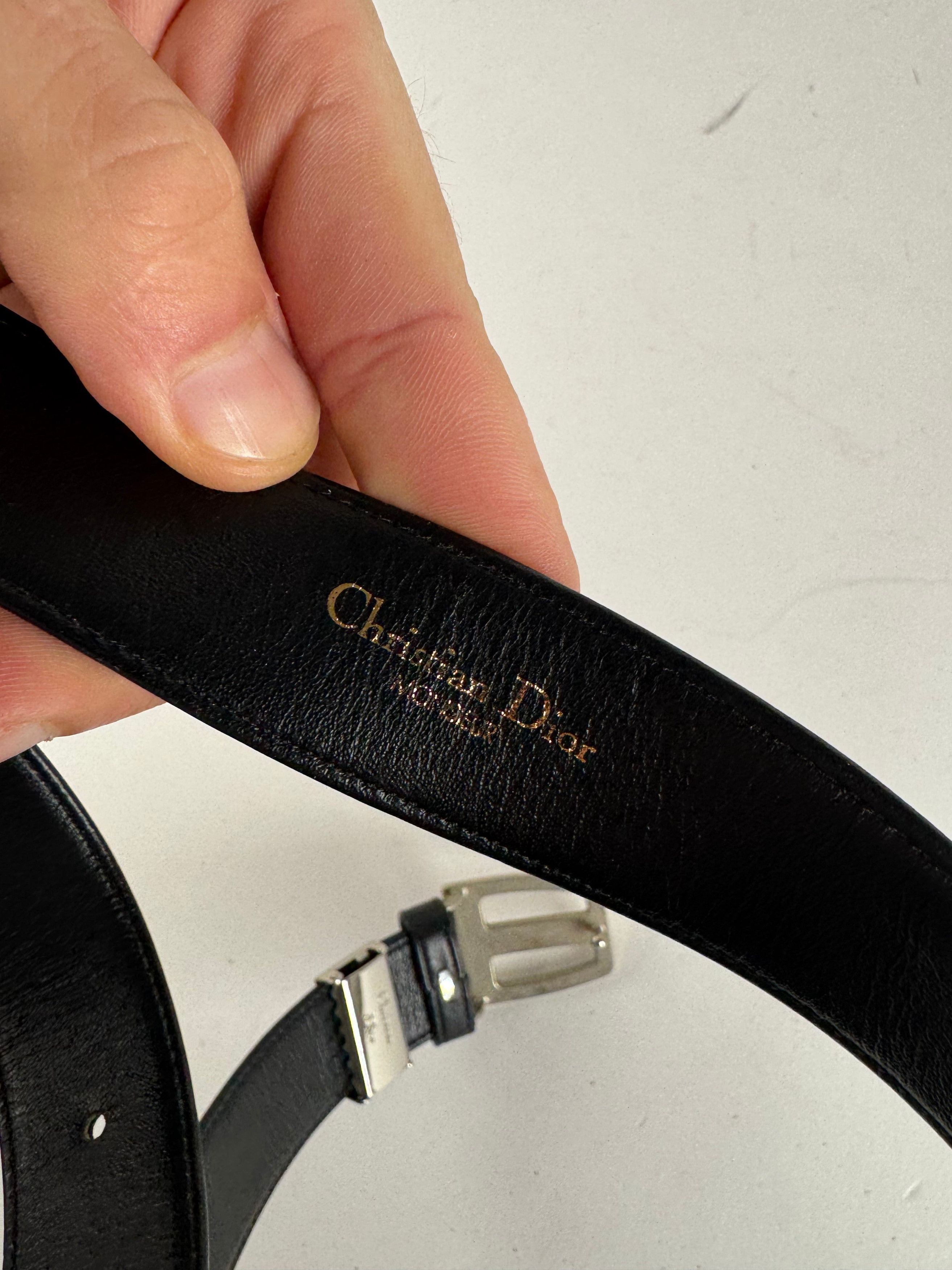 Dior Vintage Leather Belt Black Size ONE SIZE - 5 Thumbnail
