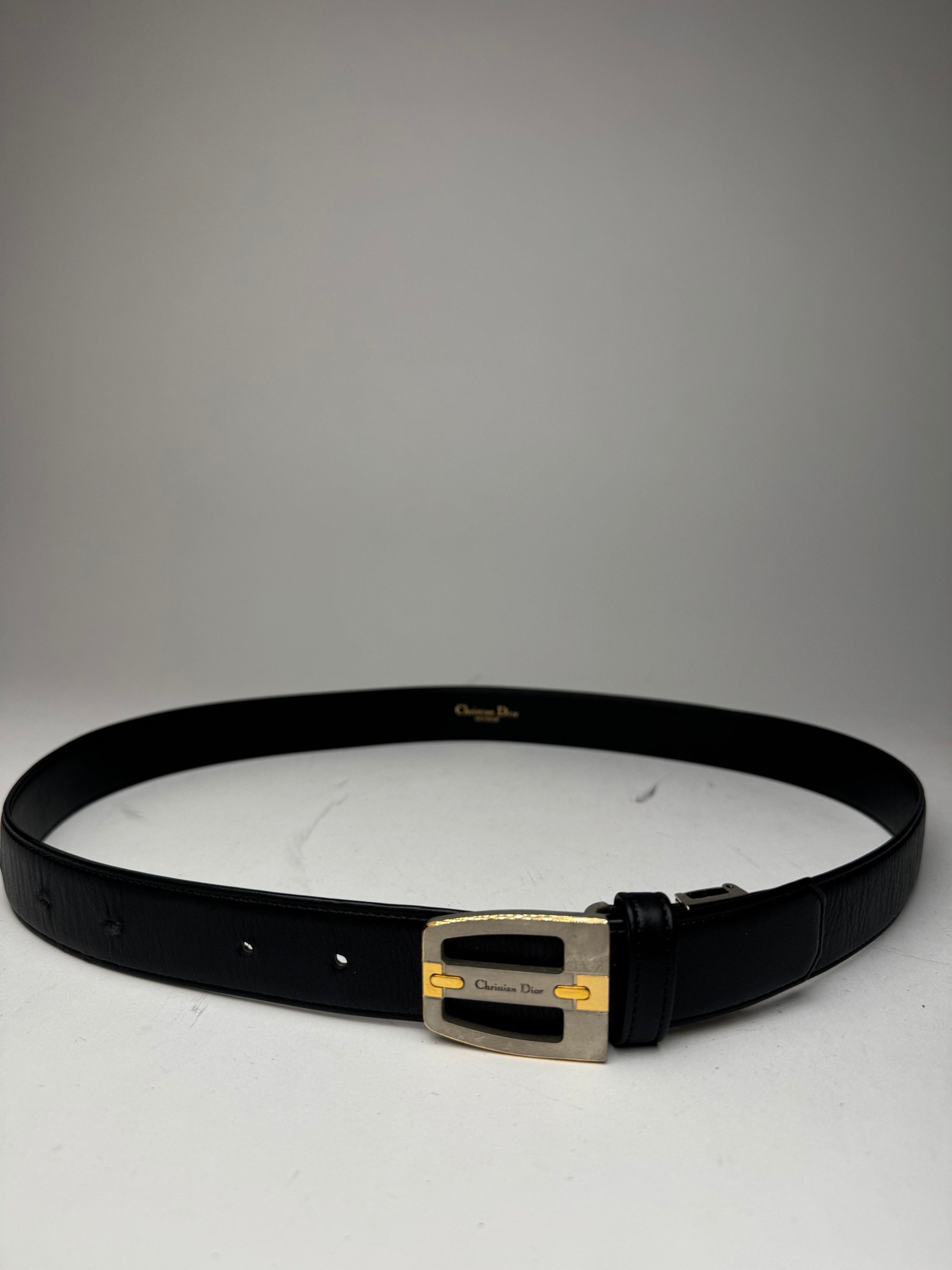 Dior Vintage Leather Belt Black Size ONE SIZE - 11 Thumbnail