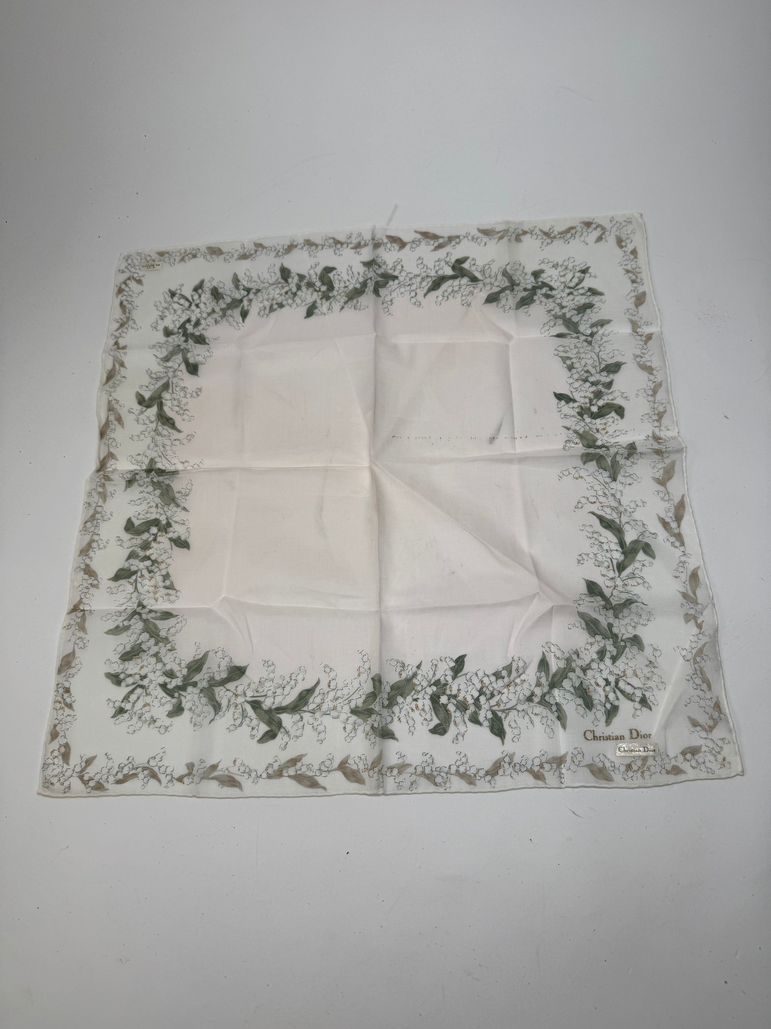 Dior Vintage Scarf White green Size ONE SIZE - 11 Thumbnail