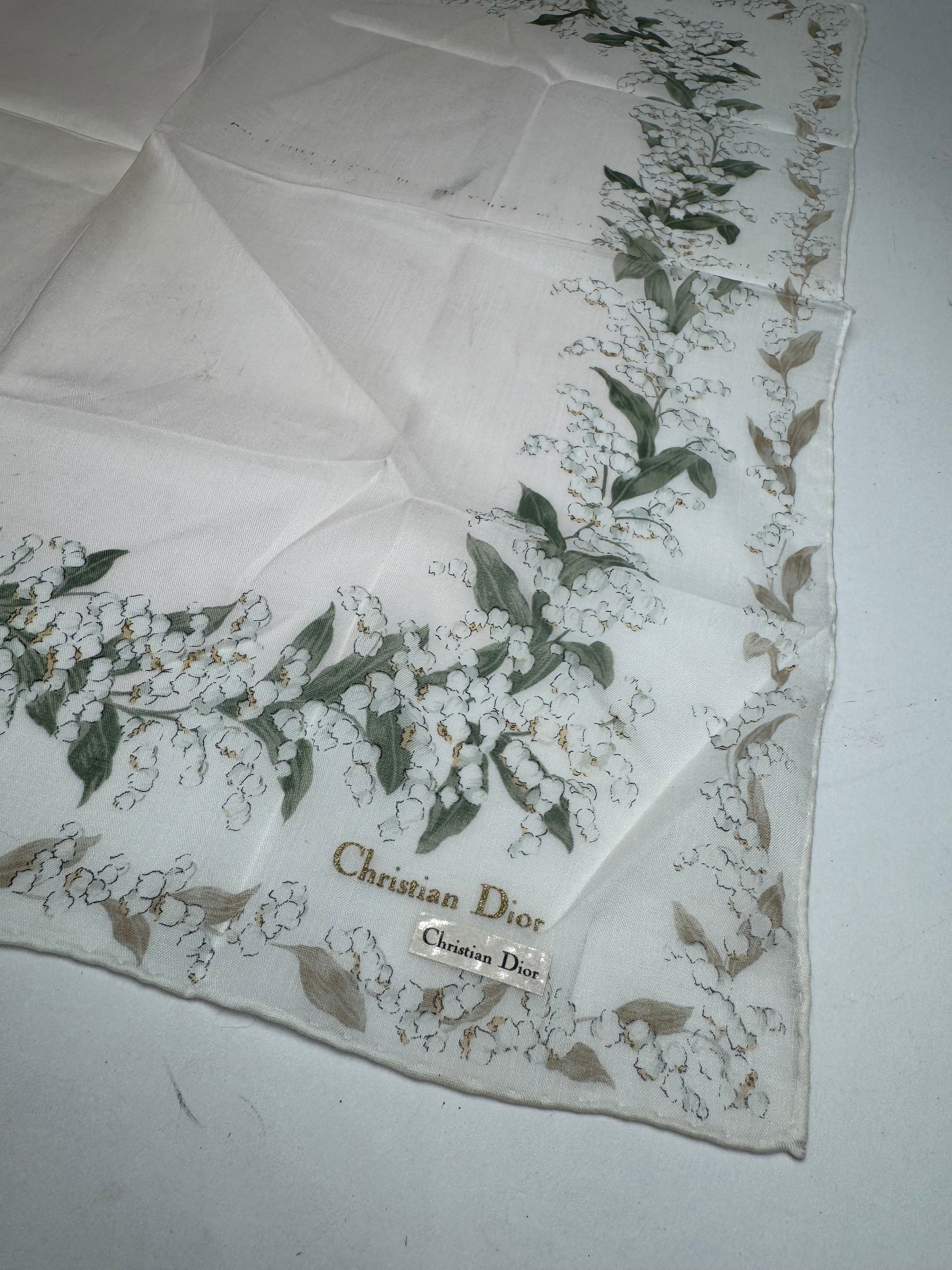 Dior Vintage Scarf White green Size ONE SIZE - 2 Thumbnail