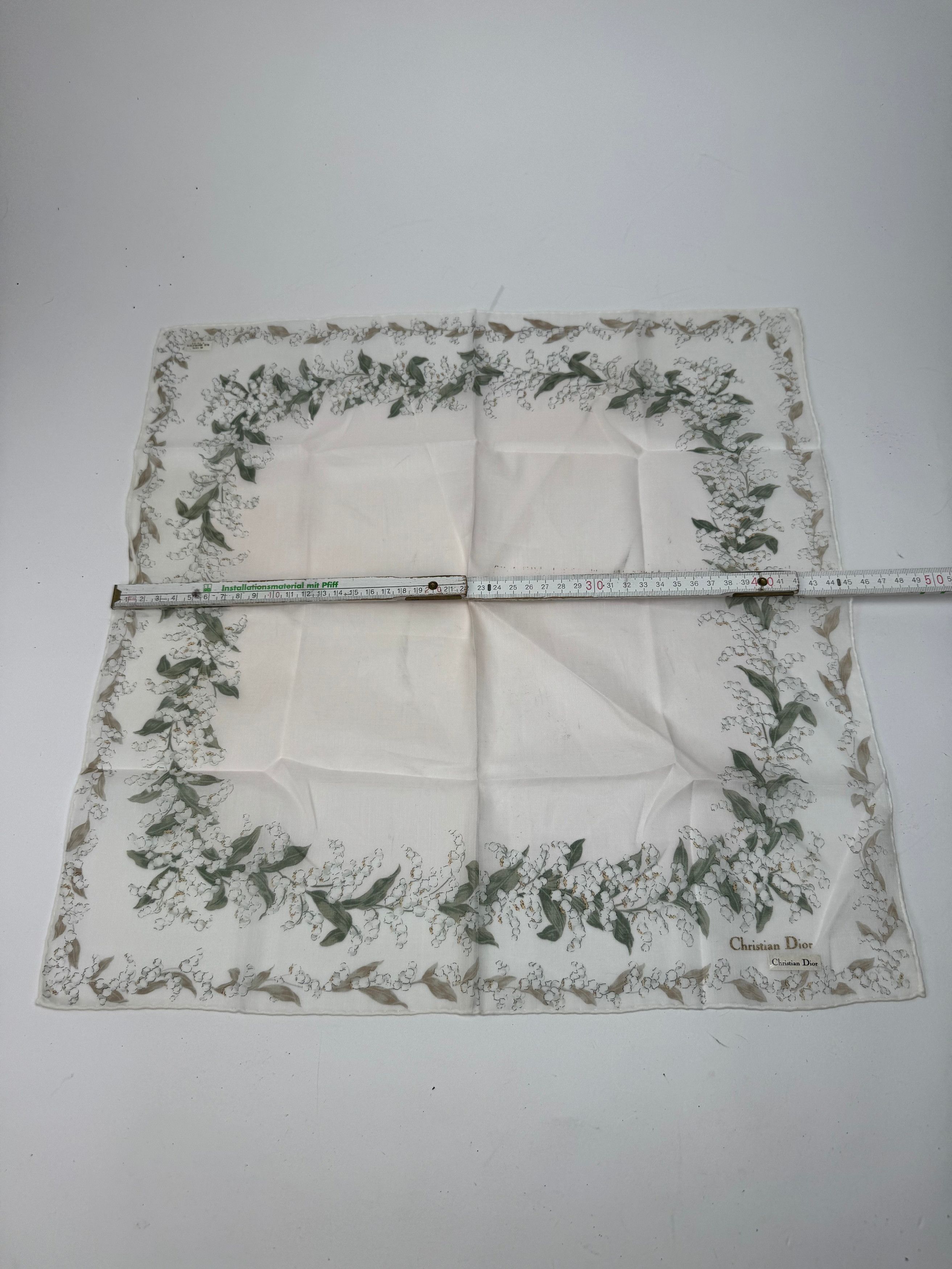 Dior Vintage Scarf White green Size ONE SIZE - 9 Thumbnail