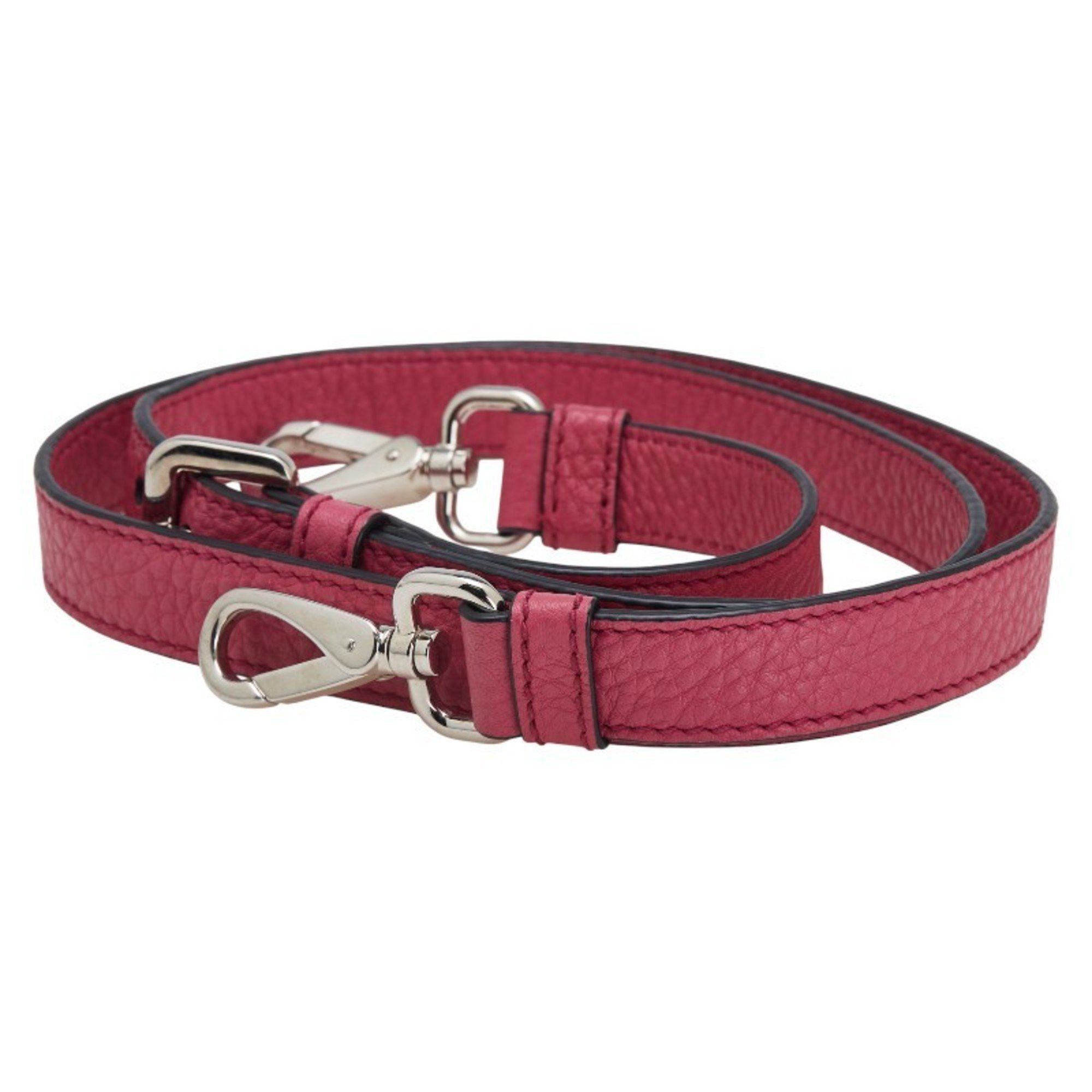 Prada Prada Shoulder Strap with Name Tag, Clochet, Key, and Padlock Set, Pink Leather, Women's Size ONE SIZE - 2 Thumbnail