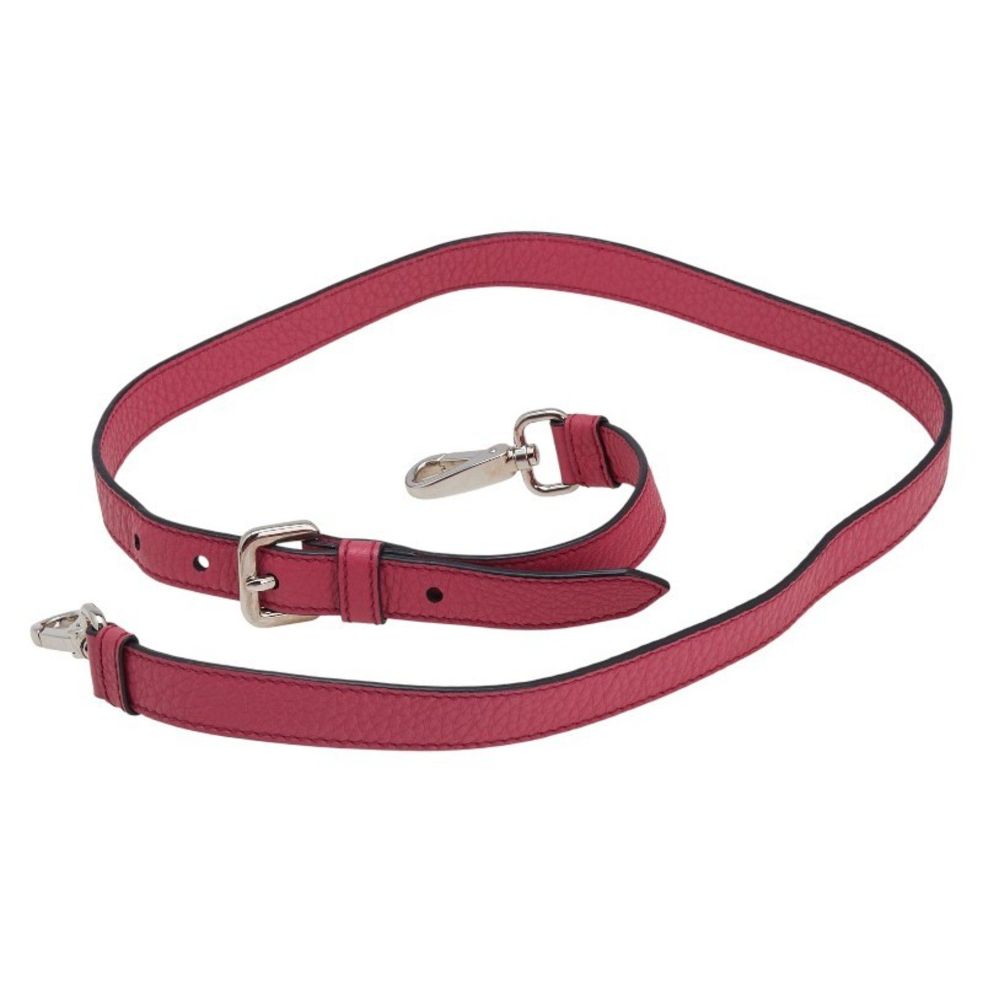 Prada Prada Shoulder Strap with Name Tag, Clochet, Key, and Padlock Set, Pink Leather, Women's Size ONE SIZE - 3 Thumbnail