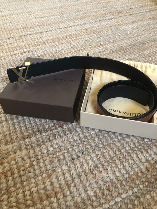 Louis Vuitton Belt Black Grey Leather ref.490702 - Joli Closet