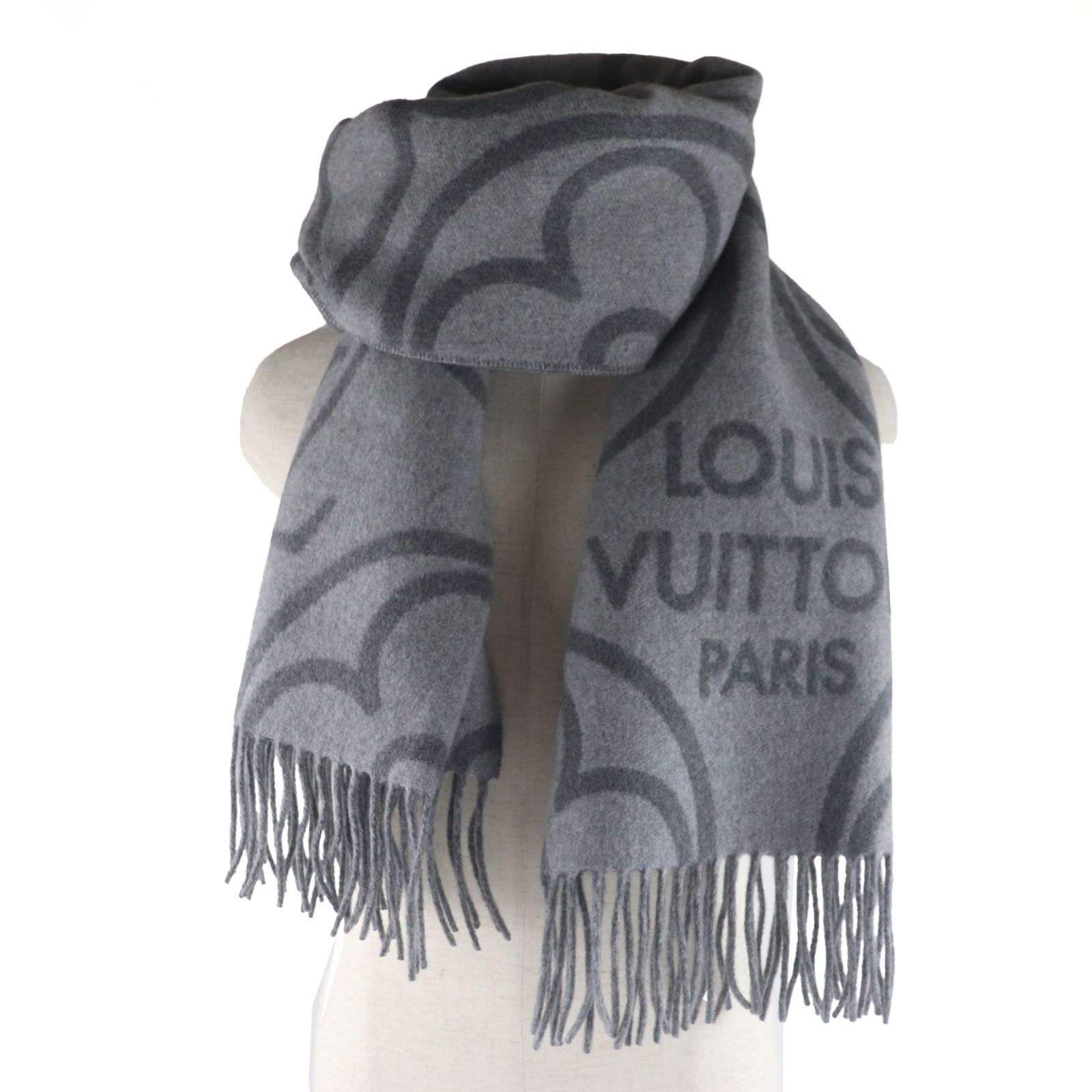 Louis Vuitton Louis Vuitton Louis Vuitton Echarpe Cashmere Scarf Natural Material Scarf R96950 DUTY FREE for USA Size ONE SIZE - 3 Thumbnail