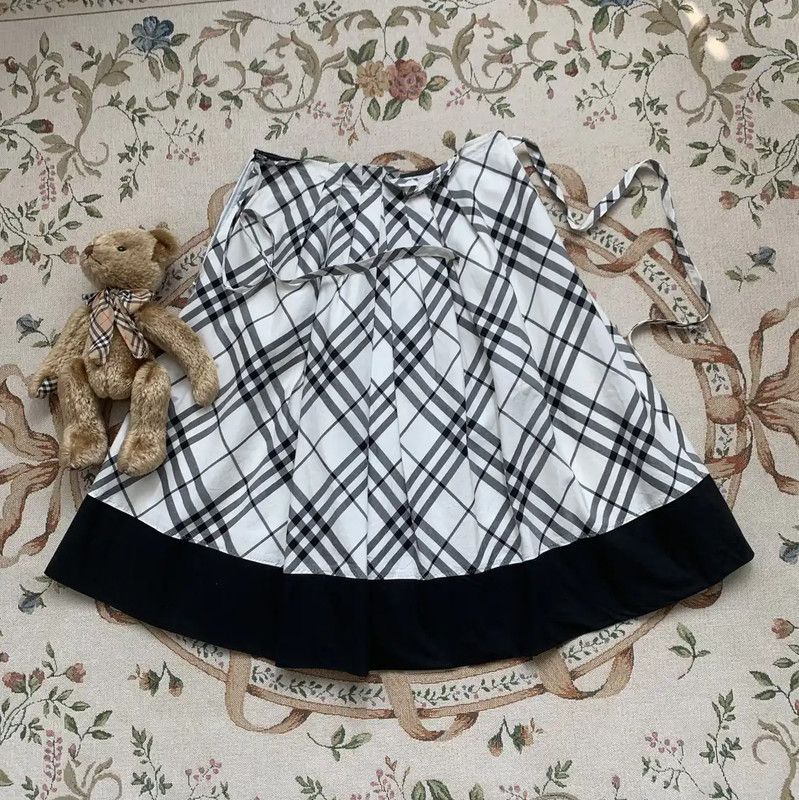Burberry Burberry White Cotton Plaid Skirt Size 24" / US 00 / IT 34 - 4 Thumbnail