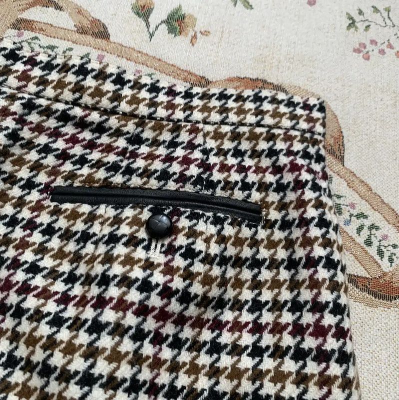 Burberry Burberry Khaki Wool Houndstooth Midi Skirt Size 28" / US 6 / IT 42 - 5 Thumbnail