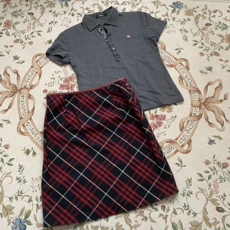 Burberry Burberry Red Cotton Plaid Women’s Skirt Size 27" / US 4 / IT 40 - 6 Thumbnail