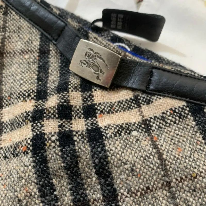 Burberry Burberry Gray Wool-Blend Plaid Midi Skirt Size 23" - 3 Thumbnail