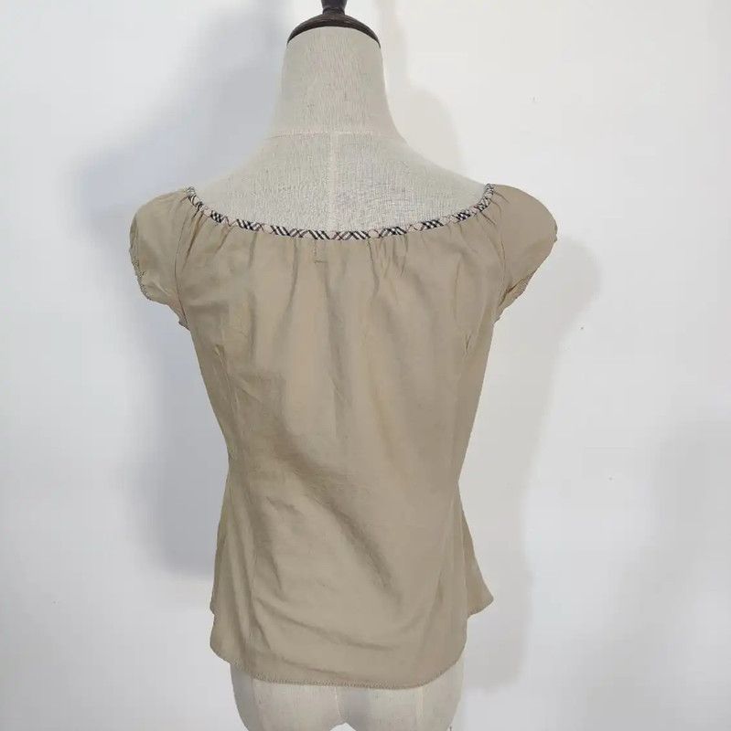 Burberry Burberry Summer Beige Cotton T-Shirt Size M / US 6-8 / IT 42-44 - 5 Thumbnail