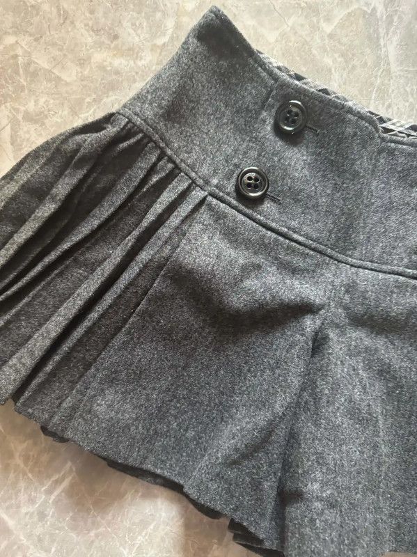 Burberry Burberry Grey Wool-Blend Women's Shorts Size 23" - 3 Thumbnail