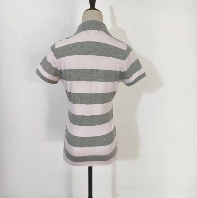 Burberry Burberry Pink Striped Cotton Polo T-Shirt Size M / US 6-8 / IT 42-44 - 6 Thumbnail