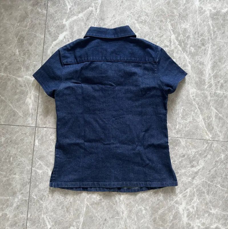 Burberry Burberry Blue Cotton Blend Short Sleeve Shirt Size S / US 4 / IT 40 - 9 Thumbnail