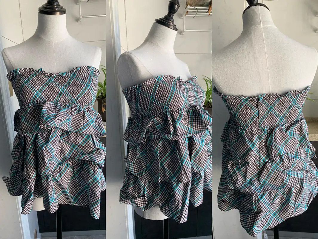 Burberry Burberry Green Cotton Off-Shoulder Top Size M / US 6-8 / IT 42-44 - 5 Thumbnail
