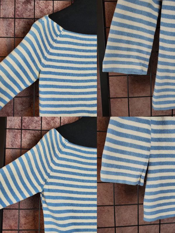 Burberry Burberry Light Blue Striped Cotton Knit Top Size S / US 4 / IT 40 - 6 Thumbnail