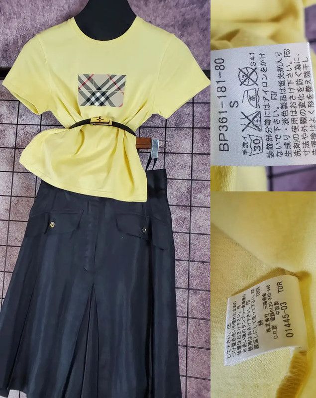 Burberry Burberry Yellow Checkered Short Sleeve T-Shirt Size S / US 4 / IT 40 - 2 Thumbnail
