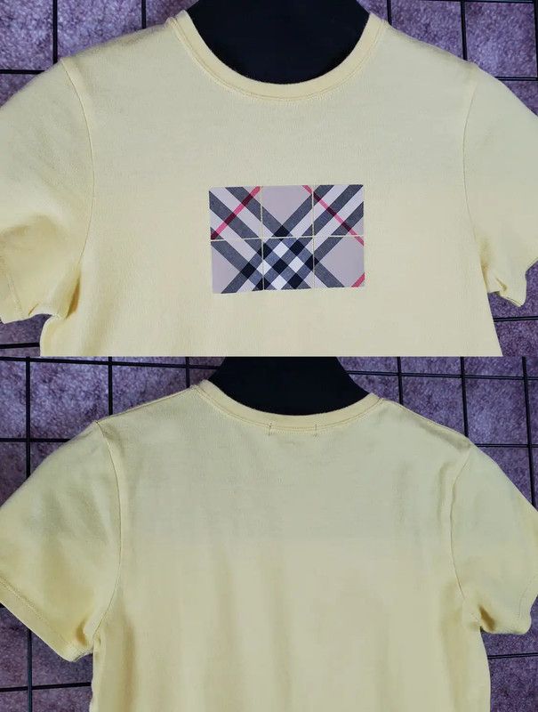 Burberry Burberry Yellow Checkered Short Sleeve T-Shirt Size S / US 4 / IT 40 - 4 Thumbnail