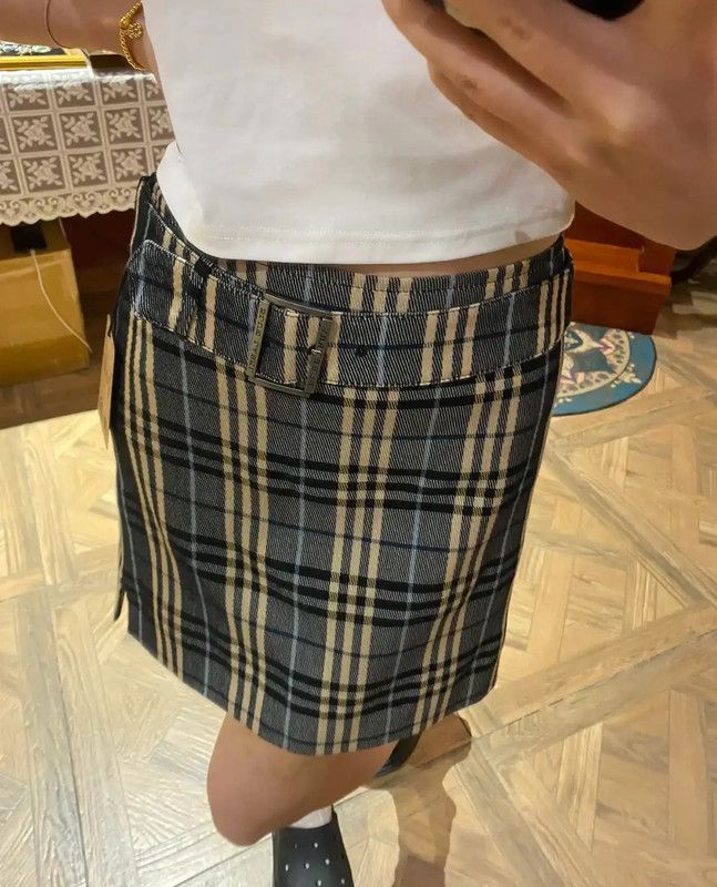 Burberry Burberry M Size Navy Plaid Skirt Size 27" / US 4 / IT 40 - 7 Thumbnail