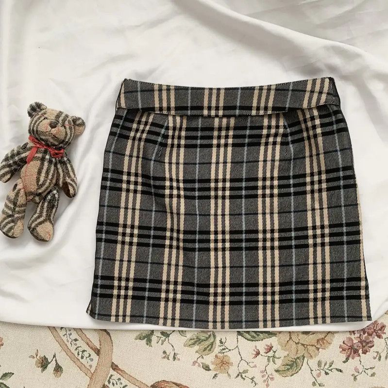 Burberry Burberry M Size Navy Plaid Skirt Size 27" / US 4 / IT 40 - 4 Thumbnail