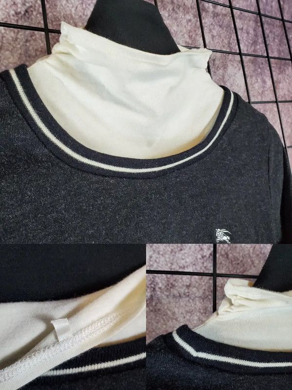 Burberry Burberry Black Gray Wool Blend Long Sleeve Sweater Size XS / US 0-2 / IT 36-38 - 4 Thumbnail