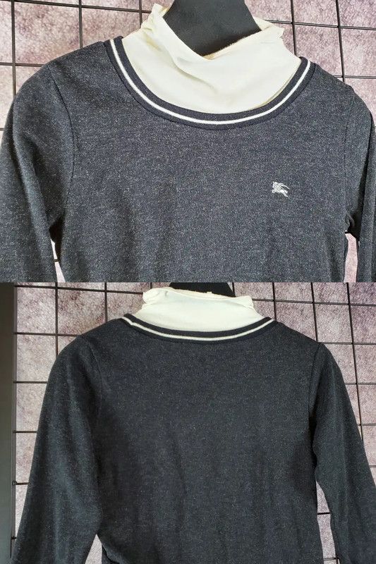 Burberry Burberry Black Gray Wool Blend Long Sleeve Sweater Size XS / US 0-2 / IT 36-38 - 3 Thumbnail