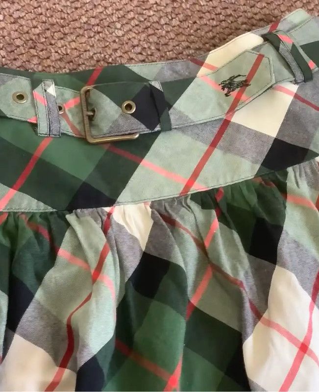 Burberry Burberry Green Cotton Mid-Length Skirt Size 23" - 3 Thumbnail