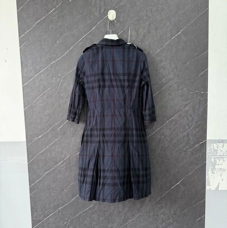 Burberry Burberry Dark Blue Cotton Women's Dress Size ONE SIZE - 2 Thumbnail