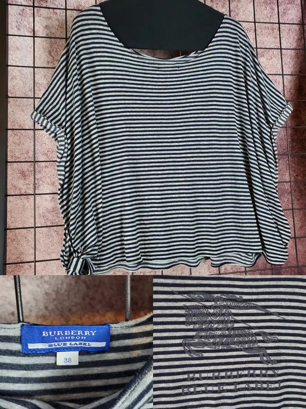 Burberry Burberry Summer Blue Striped T-Shirt Size M / US 6-8 / IT 42-44 - 4 Thumbnail