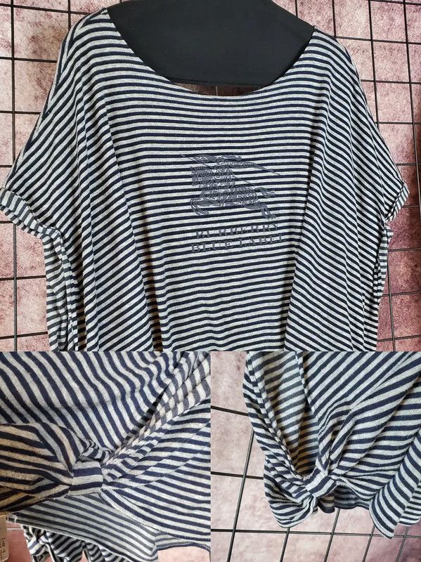 Burberry Burberry Summer Blue Striped T-Shirt Size M / US 6-8 / IT 42-44 - 3 Thumbnail