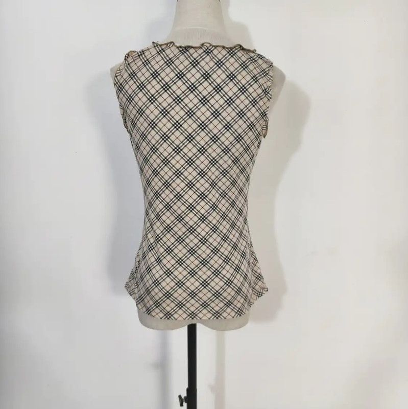 Burberry Burberry Summer Khaki Check Cotton Top Size M / US 6-8 / IT 42-44 - 5 Thumbnail