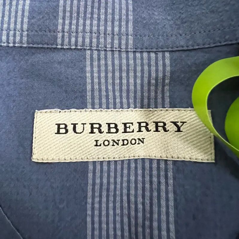 Burberry Burberry Blue Cotton Long Sleeve Button-Up Shirt Size S / US 4 / IT 40 - 4 Thumbnail