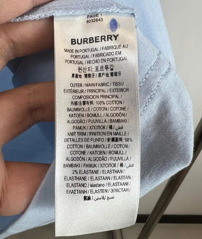 Burberry Burberry Light Blue Cotton Women's T-shirt Size S / US 4 / IT 40 - 5 Thumbnail