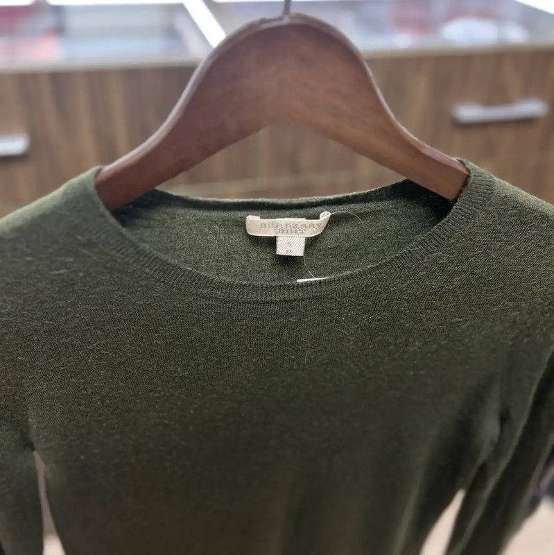 Burberry Burberry Green Wool Knit Long Sleeve Sweater Size S / US 4 / IT 40 - 4 Thumbnail