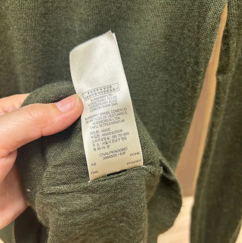 Burberry Burberry Green Wool Knit Long Sleeve Sweater Size S / US 4 / IT 40 - 7 Thumbnail