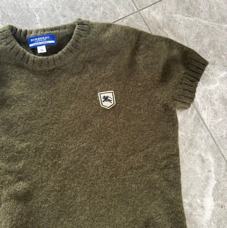 Burberry Burberry Green Wool Short Sleeve Top Size M / US 6-8 / IT 42-44 - 2 Thumbnail