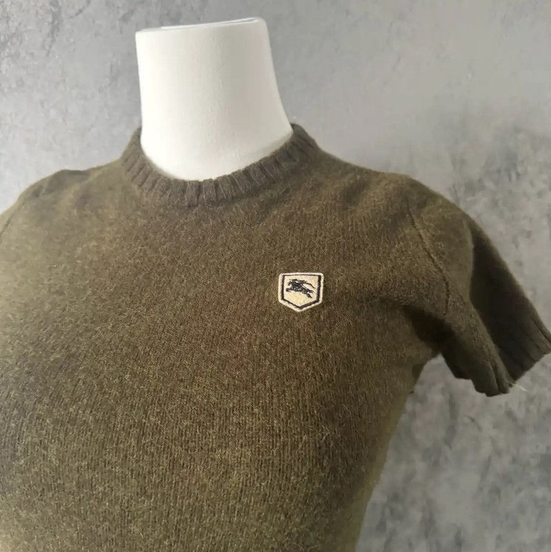 Burberry Burberry Green Wool Short Sleeve Top Size M / US 6-8 / IT 42-44 - 7 Thumbnail