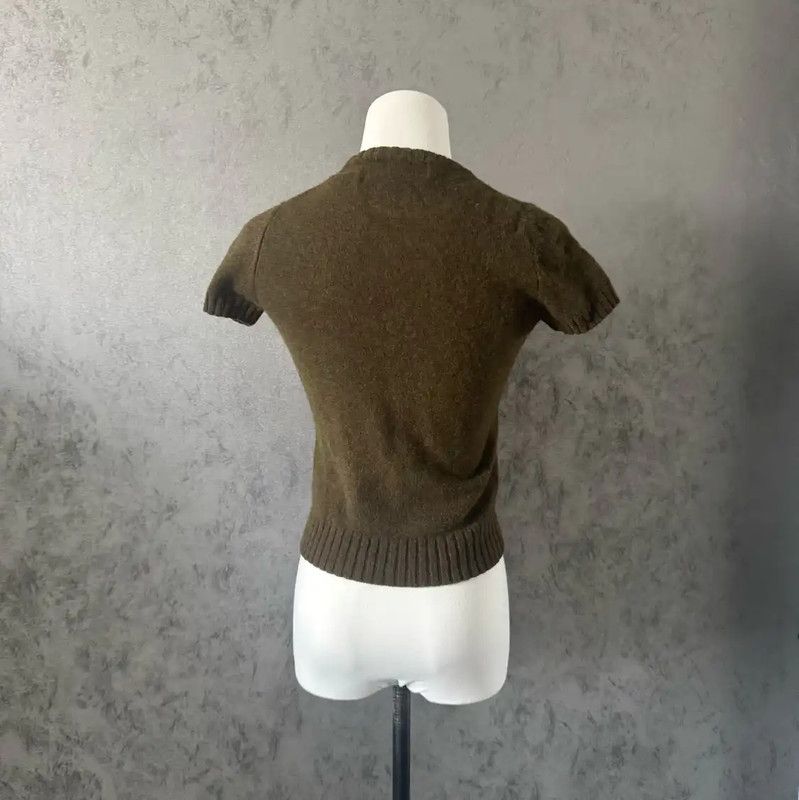 Burberry Burberry Green Wool Short Sleeve Top Size M / US 6-8 / IT 42-44 - 10 Thumbnail