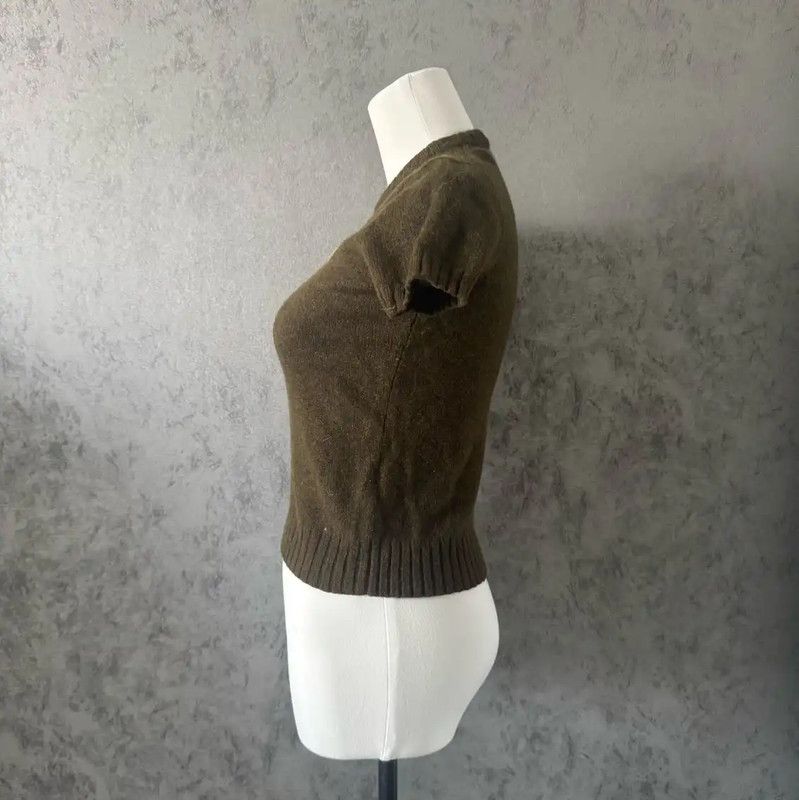 Burberry Burberry Green Wool Short Sleeve Top Size M / US 6-8 / IT 42-44 - 9 Thumbnail